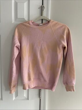 Vintage Lee Women's Pink and Cream Tie-Dye Crewneck Sweater